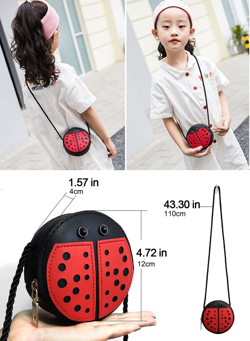 JienClound Little Girls Purse Ladybug Bag Mini PU Leather Crossbody Bag Coin Pouse Ladybug Toys for Kids Girls Gift - Image 4